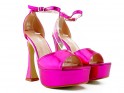 Platform sandals pink eco leather lacquer - 1