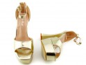 Platforminiai sandalai aukso spalvos ekologiškos odos laku - 5