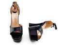 Platform sandals black eco leather lacquer - 5