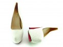Pantofi stiletto cu platformă din dantelă albă ecru - 5