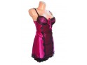 CHEMISE DE NUIT EN SATIN 2 DENTELLES ROSES - 2