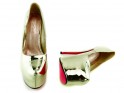 Pantofi stiletto cu platformă oglindită aurie - 5