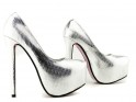 Silver platform stilettos eko leather - 3