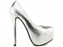 Silver platform stilettos eko leather - 1