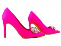 Pink stilettos with zirconia bow - 3