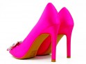 Pink stilettos with zirconia bow - 4