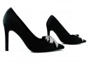 Schwarze Stilettos mit Zirkoniaschleife - 3