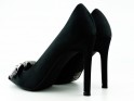 Schwarze Stilettos mit Zirkoniaschleife - 4