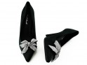 Black stilettos with zirconia bow - 5