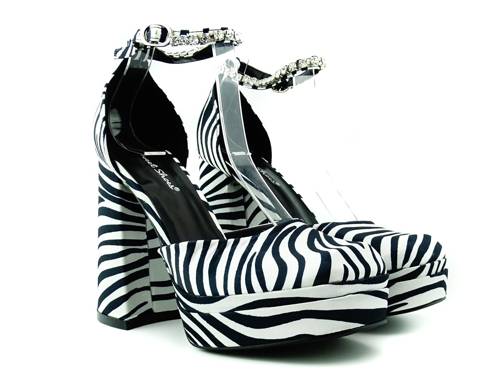 Buty na platformie zebra platformy - 1