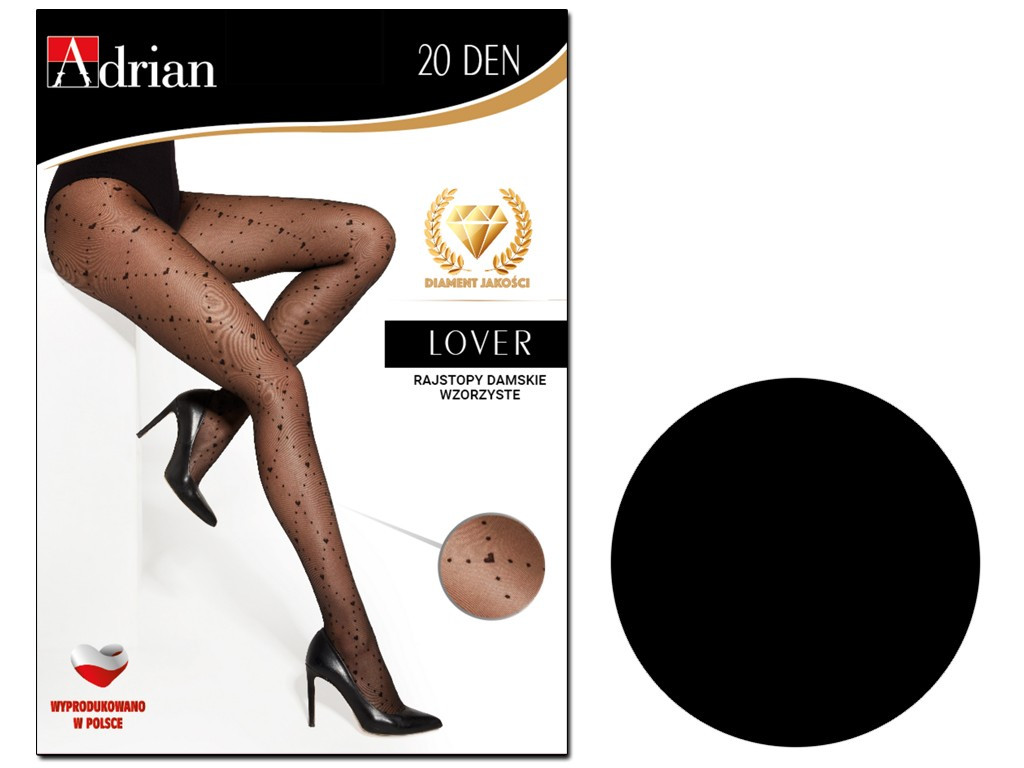 Checkered polka dot tights with hearts - 3