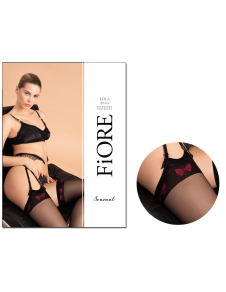 Bas transparents pour ceinture avec nœuds rouges - 3