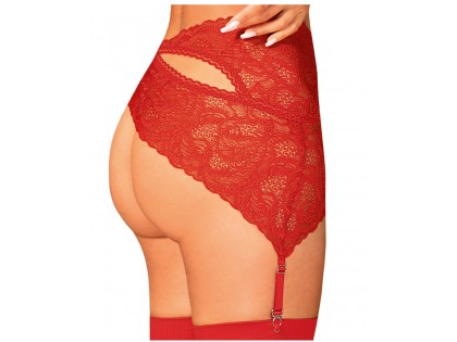 Red lace garter belt Obsessive - 2