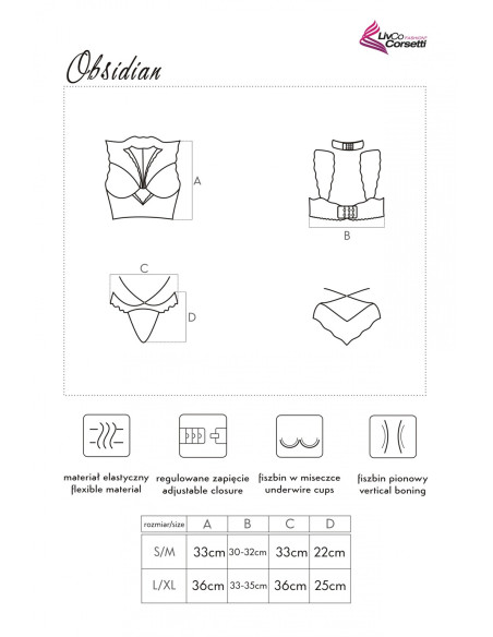 Schwarzes Spitzen-Dessous-Set für Frauen - 3