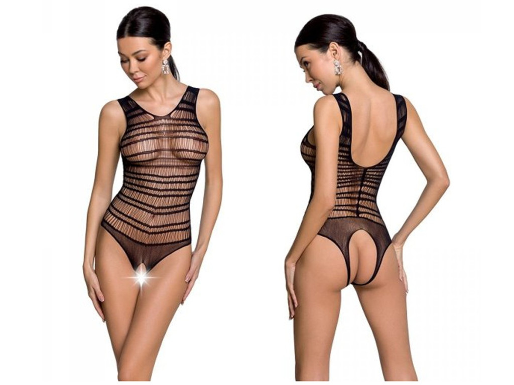 Czarne dopasowane body damskie erotyczne - 3
