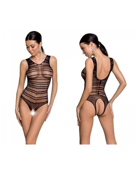 Black fitted women's erotic bodysuit - 3