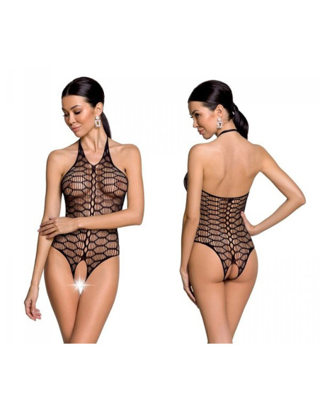 Black elastic women's bodysuit like a cabaret dress - 3 Black elastic women's bodysuit like a cabaret dress - 3