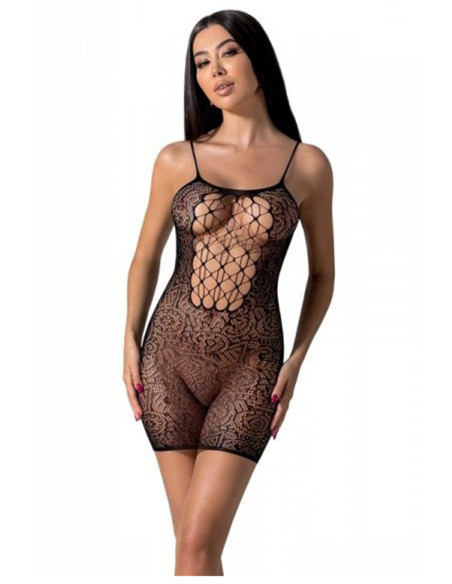 Black stretch nightwear chemise - 1