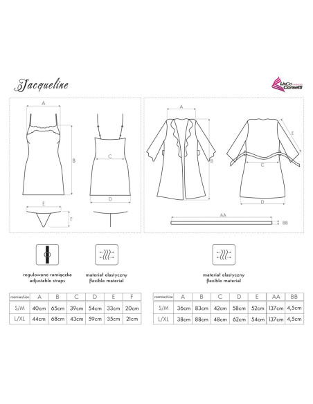 Súprava červenej saténovej košieľky a županu - 6