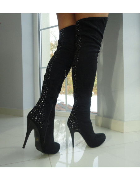 ĶEGĻU ZĀBAKI STILETTOS MELNI CIRKONI - 3