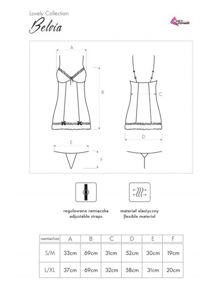 Black transparent women's erotic chemise - 3