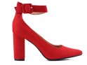Red pumps with a strap on a post - 1