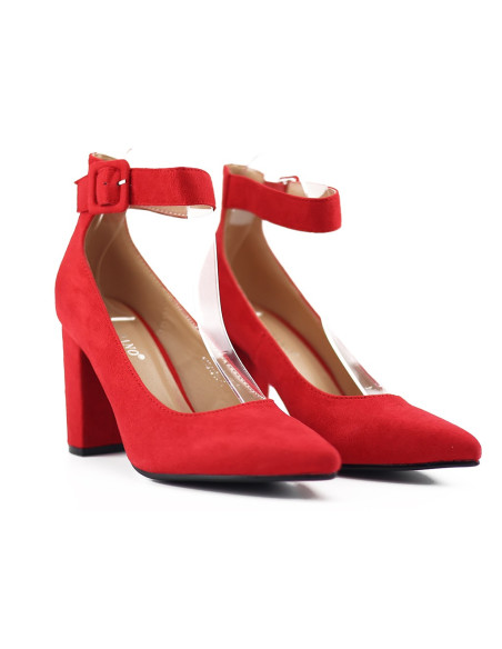 Rote Riemchenpumps mit Stilettoabsatz - 3