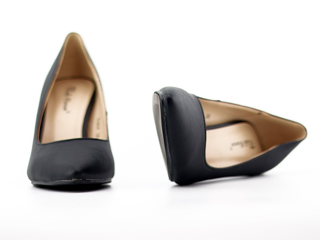 Women's black low stilettos - 5