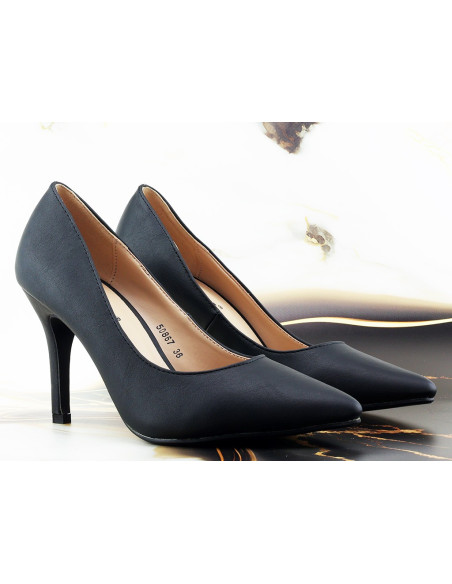 Schwarze niedrige Stilettos für Frauen - 2