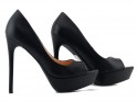 Black matte platform stilettos eco leather - 6