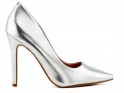 Női ezüstszínű öko bőr tűsarkú cipő - 1
