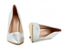 Pantofi stiletto pentru femei din piele ecologică argintie - 5