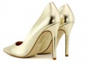 Dámské zlaté boty na podpatku z ekokůže - 4