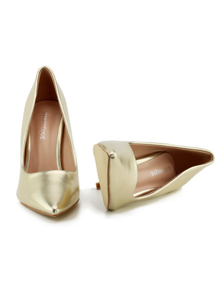Stilettos aus goldenem Öko-Leder für Damen - 5