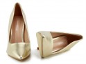Women's gold stilettos eco leather - 5
