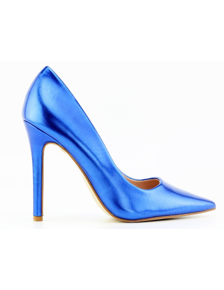 Blue women's stilettos eco leather - 1