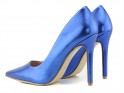 Kék női öko bőr tűsarkú cipő - 4