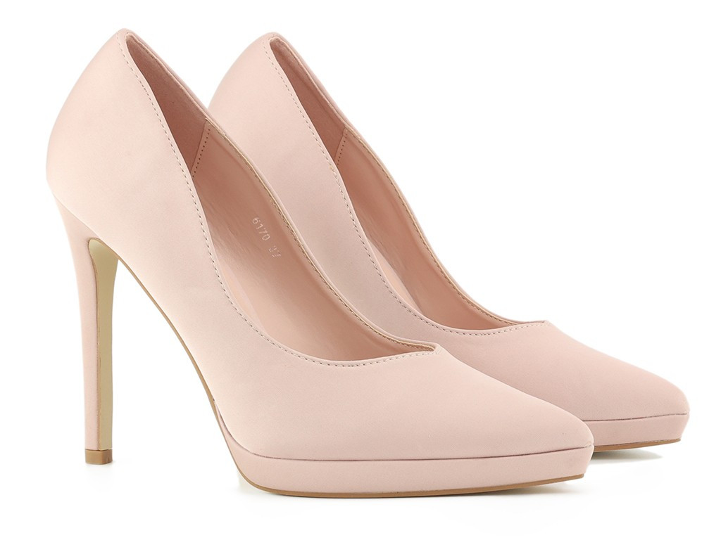 Beige nude platform stilettos - 2