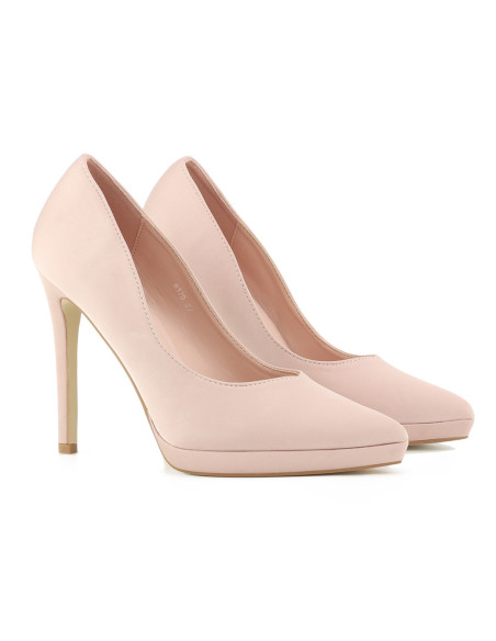 Stilettos cu platformă nude bej - 2
