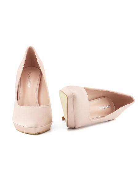 Бежеві нюдові шпильки на платформі - 5