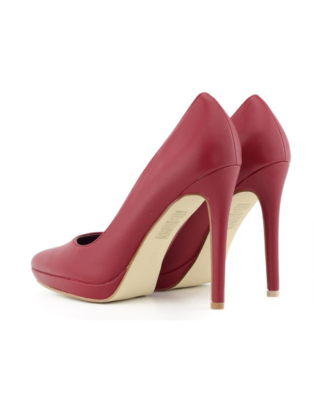 Kastanienbraune Plateau-Stilettos aus Ökoleder - 4