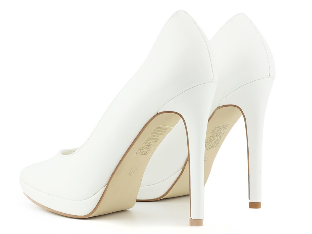 Biele platformové ihlice z ekokože - 4