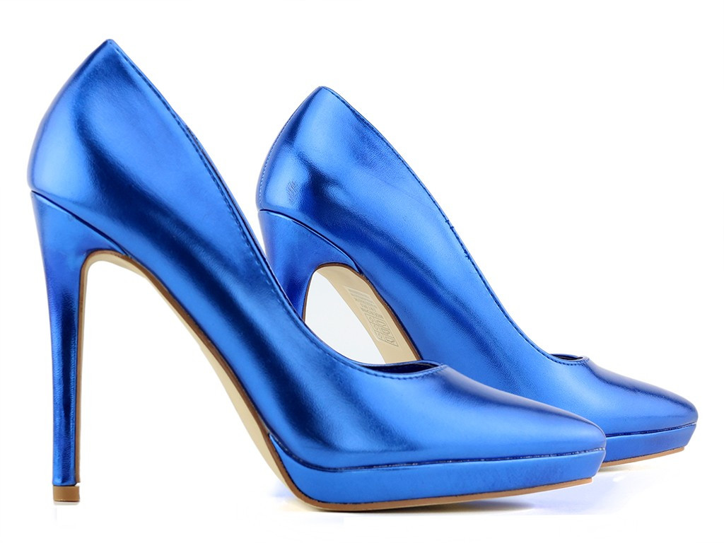 Blaue Plateau-Stilettos - 3