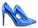 Modré ihličkové topánky na platforme - 3