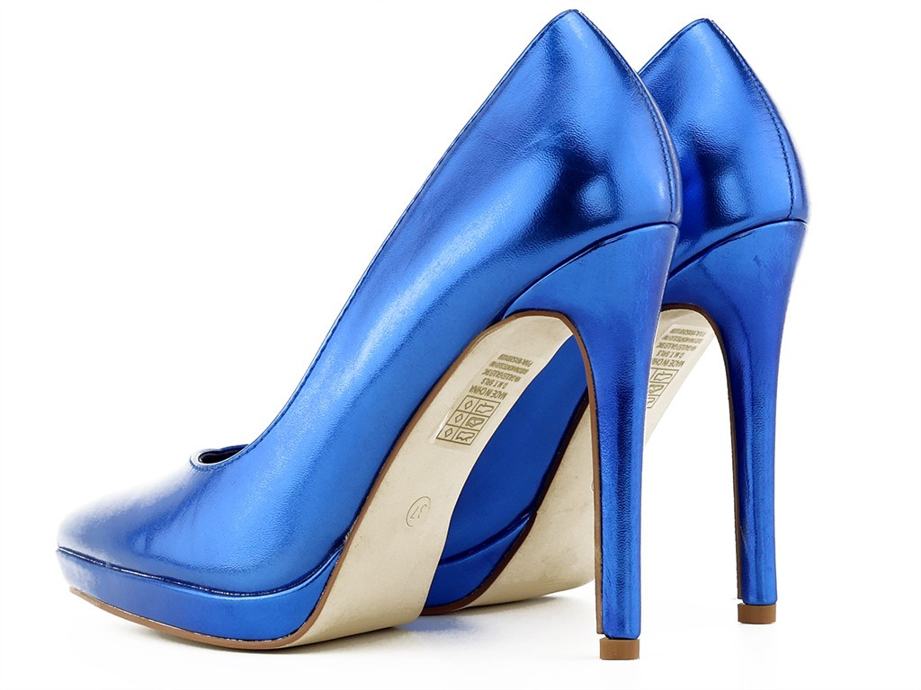 Blaue Plateau-Stilettos - 4