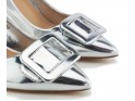Pantofi stiletto pentru femei din lac de argint - 3
