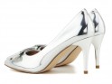 Pantofi stiletto pentru femei din lac de argint - 4