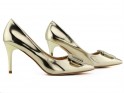 Talons aiguilles en laque d'or pour femmes - 3