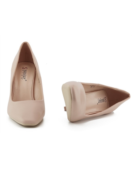 Beige matte Plateau-Stilettos - 6