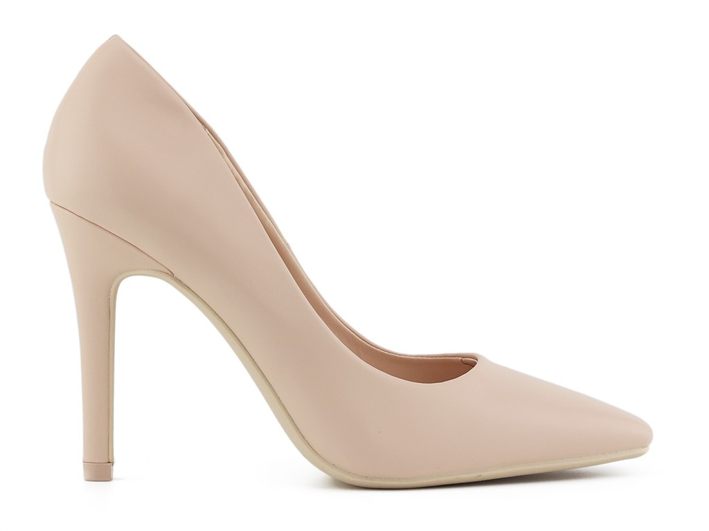 Beige matte platform stilettos - 1